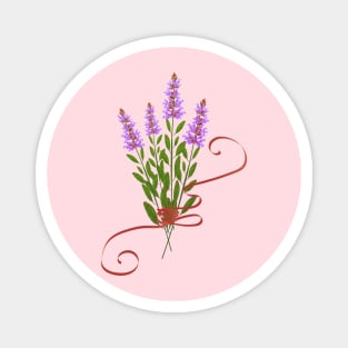 Bouquet of sage flowers with ribbon Magnet